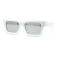 thumbnail image 1 of Womens Classy Mod Horn Rim Plastic Fashion Chic Sunglasses White - Silver Mirror, 1 of 4