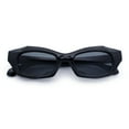 thumbnail image 1 of Womens Classy Mod Oval Rectangle Plastic Chic Fashion Sunglasses All Black, 1 of 1