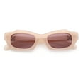 thumbnail image 1 of Womens Classy Mod Oval Rectangle Plastic Chic Fashion Sunglasses Peach - Brown, 1 of 1