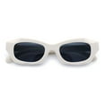 thumbnail image 1 of Womens Classy Mod Oval Rectangle Plastic Chic Fashion Sunglasses White - Black, 1 of 1