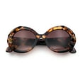 thumbnail image 1 of Womens Classy Mod Round Clout Thick Bevel Deco Plastic Retro Sunglasses Tortoise - Brown, 1 of 8