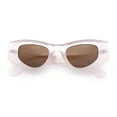 thumbnail image 1 of Womens Classy Mod Thick Plastic Triangular Cat Eye Rectangle Sunglasses Pink Frost - Brown, 1 of 8