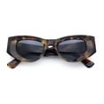 thumbnail image 1 of Womens Classy Mod Thick Plastic Triangular Cat Eye Rectangle Sunglasses Tortoise - Black, 1 of 8