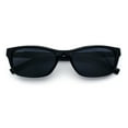 thumbnail image 1 of Womens Classy Narrow Rectangle Horn Rim Plastic Fashion Sunglasses All Black, 1 of 8