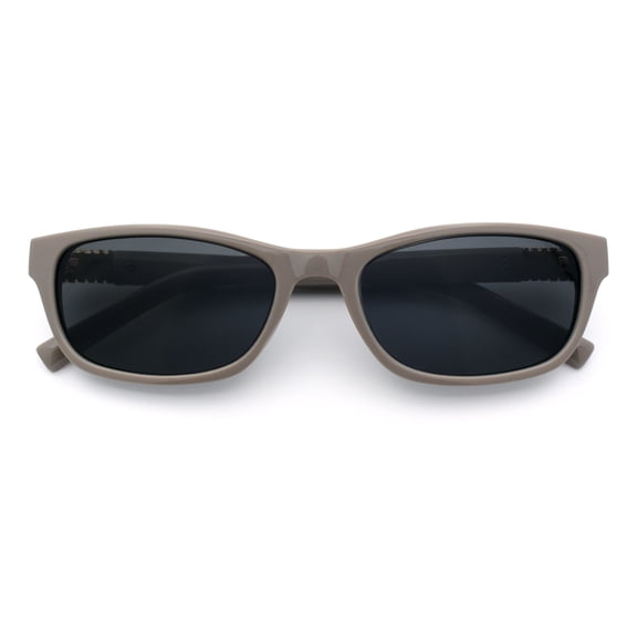 Womens Classy Narrow Rectangle Horn Rim Plastic Fashion Sunglasses Grey - Black
