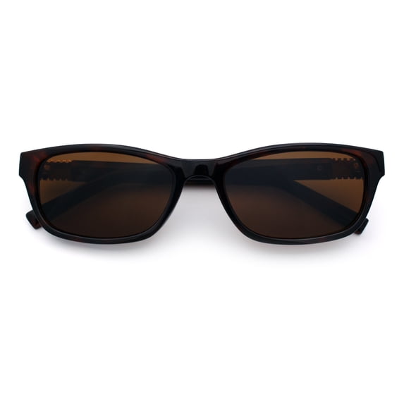 Womens Classy Narrow Rectangle Horn Rim Plastic Fashion Sunglasses Tortoise - Brown
