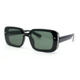 thumbnail image 1 of Womens Classy Narrow Rounded Rectangle Rimless Glitter Plastic Sunglasses Black Silver - Green, 1 of 4