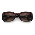 thumbnail image 1 of Womens Classy Rectangle Retro Mod Designer Fashion Luxe Sunglasses All Brown, 1 of 8