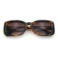 thumbnail image 1 of Womens Classy Rectangle Retro Mod Designer Fashion Luxe Sunglasses Tortoise - Brown, 1 of 8