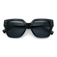 thumbnail image 1 of Womens Classy Thick Temple Plastic Horned Cat Eye Fashion Sunglasses All Black, 1 of 7