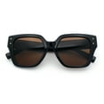 thumbnail image 1 of Womens Classy Thick Temple Plastic Horned Cat Eye Fashion Sunglasses Black - Brown, 1 of 7