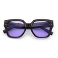 thumbnail image 1 of Womens Classy Thick Temple Plastic Horned Cat Eye Fashion Sunglasses Brown - Purple, 1 of 7