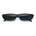 thumbnail image 1 of Womens Classy Think Plastic Narrow Rectangle Cat Eye Mod Fashion Sunglasses All Black, 1 of 7