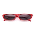 thumbnail image 1 of Womens Classy Think Plastic Narrow Rectangle Cat Eye Mod Fashion Sunglasses Red - Black, 1 of 7