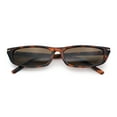 thumbnail image 1 of Womens Classy Think Plastic Narrow Rectangle Cat Eye Mod Fashion Sunglasses Tortoise - Brown, 1 of 7