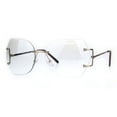 thumbnail image 1 of Womens Clear Lens Butterfly Rimless Ironic Granny Eye Glasses Gold Brown, 1 of 4