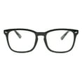 thumbnail image 1 of Womens Clear Lens Fashion Glasses Rectangular Keyhole Frame UV 400 Black, 1 of 4
