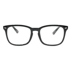 Womens Clear Lens Fashion Glasses Rectangular Keyhole Frame UV 400 Black