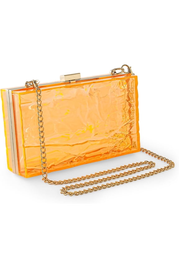 Womens Clear Purse Evening Bags clear clutch purse Ripple Shaped Banquet Handbag