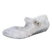 Womens Clear Sandals Princess Shoes Girls Sandals Jelly Mary Jane Dance Party Glitter Sandals for Women Heels