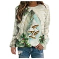 thumbnail image 1 of Womens Clearance under $10 2025 Clearance! asdoklhq Christmas Clothes for Women on Clearance Under $10 Women's Christmas Sweatshirt Loose Pullover Top, 1 of 8