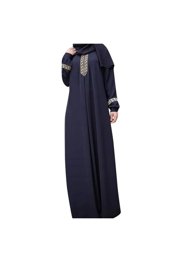 Womens under $10 2026 ! asdoklhq Ladies Dresses $5,Women Plus Size Print Abaya Jilbab Muslim Maxi Dress Casual Kaftan Long Dress