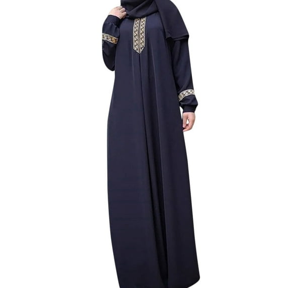 Womens under $10 2026 ! asdoklhq Ladies Dresses $5,Women Plus Size Print Abaya Jilbab Muslim Maxi Dress Casual Kaftan Long Dress