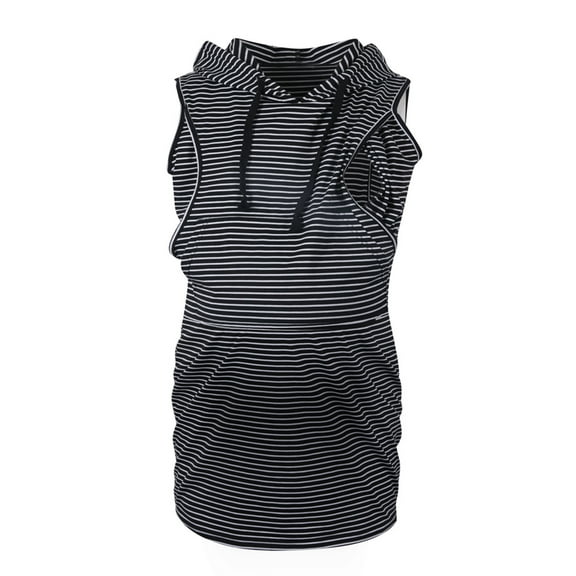 Womens under $10 2026 ! asdoklhq Maternity Dresses for Women Plus Size,Pregnant Women Clothes Maternity Breastfeeding Striped Hooded Dress With Pocket