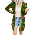 thumbnail image 1 of Womens under $10 2026 ! asdoklhq Winter Coats for Women Plus Size,Christmas Print Loose Long Sleeve Cardigan Autumn Coat Blouse, 1 of 7