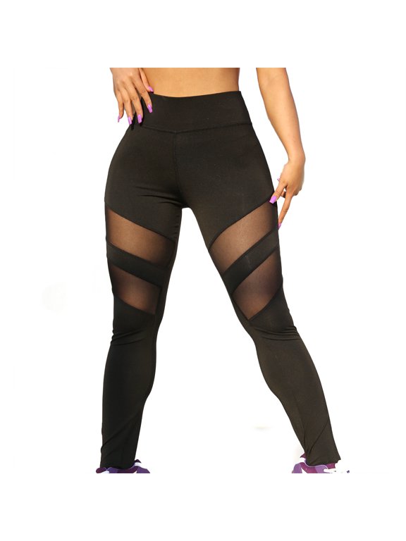 Womens under $10 2026 ! asdoklhq Yoga Pants for Women,Women's Mesh Patchwork Leggings Sports Long Leg Elastic Pants Fitness Yoga Pants