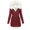 thumbnail image 1 of Womens Clearance under $10 LEAVINGSUO Womens Coats Plus Size Clearance Women's Comfy Stylish Stitching Long Sleeve Sweater Casual Long Cardigan Tops Wine L, 1 of 6