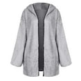 thumbnail image 1 of LEAVINGSUO Winter Coats for Women 2023 Trendy Women鈥榮 and Winter Casual Temperament Hooded Solid Color Lapel Plush Coat Tops, 1 of 7