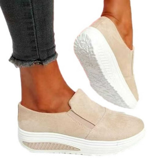 Womens Clearance under $10 Black and Friday Deals 2023 asdoklhq Casual Shoes for Women, Ladies Stretch Cloth Large Size Women's Casual Sports Solid Color Comfortable Women's Shoes