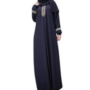 Womens Clearance under $10 Black and Friday Deals 2023 asdoklhq Ladies Dresses Clearance $5,Women Plus Size Print Abaya Jilbab Muslim Maxi Dress Casual Kaftan Long Dress