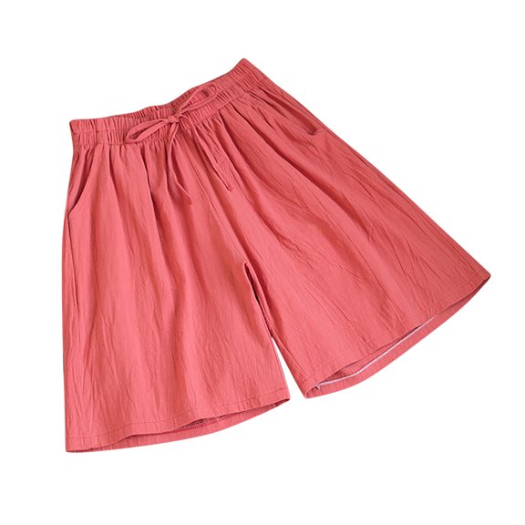 LEBONYARD 2025 Summer Plus Womens Shorts,Women's Summer Fashion Loose Ca Sual Quarter Pants with Pockets