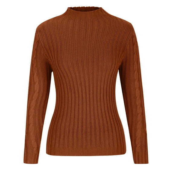 GaThRRgYP Sweaters for Women,Women's Long Sleeved Solid Color Top High Neck Slim Sweater Turtleneck Sweater