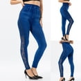 thumbnail image 1 of Womens Clearance GaThRRgYP Womens Plus Size Pants Clearance,Fashion Women Print Casual High Waist Imitation Denim Leggings Elastic Slim Hip Ninth Pants, 1 of 7