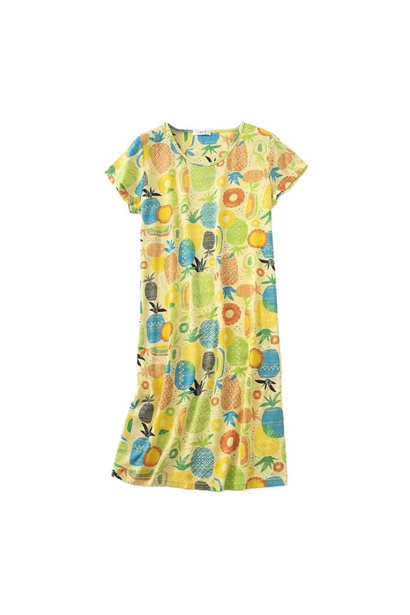 Womens Clearance,Nightgowns for Women Soft Cotton Sleep Shirts Short Sleeve Sleepwear
