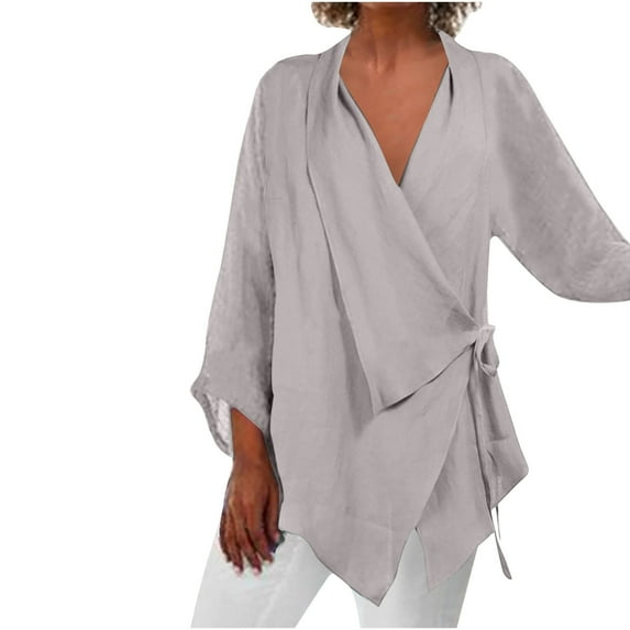 Womens Tops Long Sleeve Black Shirt Women Fashion Women's Button Round-Neck Long Sleeve Casual T-shirt Blouse