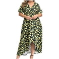 thumbnail image 1 of Womens Clearance asdoklhq Womens Plus Size Clearance Dresses, Women Plus Size Maxi Dresses Printing V-Neck Summer Casual Flowy Long Dress, 1 of 9