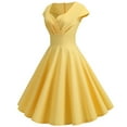 thumbnail image 1 of Womens Clearance under $10 2025 Clearance! asdoklhq Womens Plus Size Clearance Dresses,Women's 1950s Retro Dress Short Sleeve Vintage Swing Dress, 1 of 8