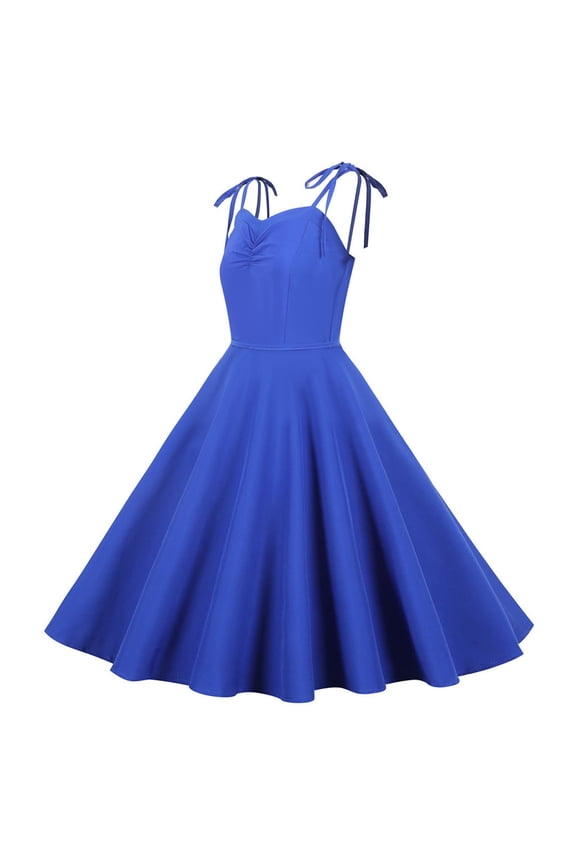 Womens under $10 2026 ! asdoklhq Womens Plus Size Dresses,Women's 1950s Retro Dress Short Sleeve Vintage Swing Dress