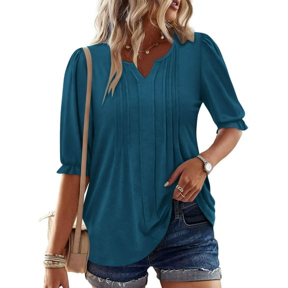 Womens under $10 Plus Size T Shirts Womens T Shirts V Neck Summer Short Sleeve Cotton Tops Tees