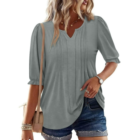 Womens under $10 Plus Size T Shirts Womens T Shirts V Neck Summer Short Sleeve Cotton Tops Tees