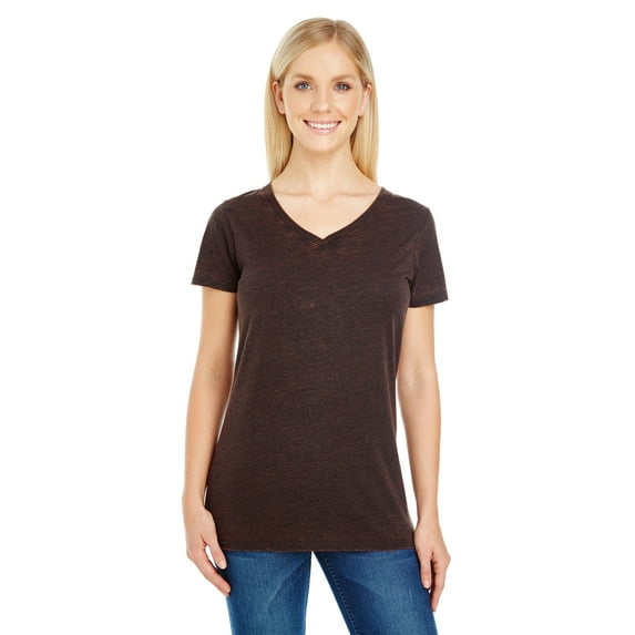 Womens Clementine Cross Dye Short Sleeve V-Neck Tee