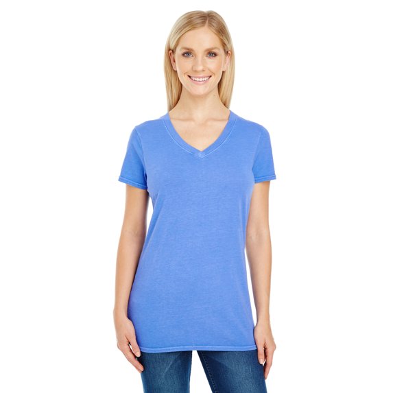 Womens Clementine Pigment Dye Short-Sleeve V-Neck Tee