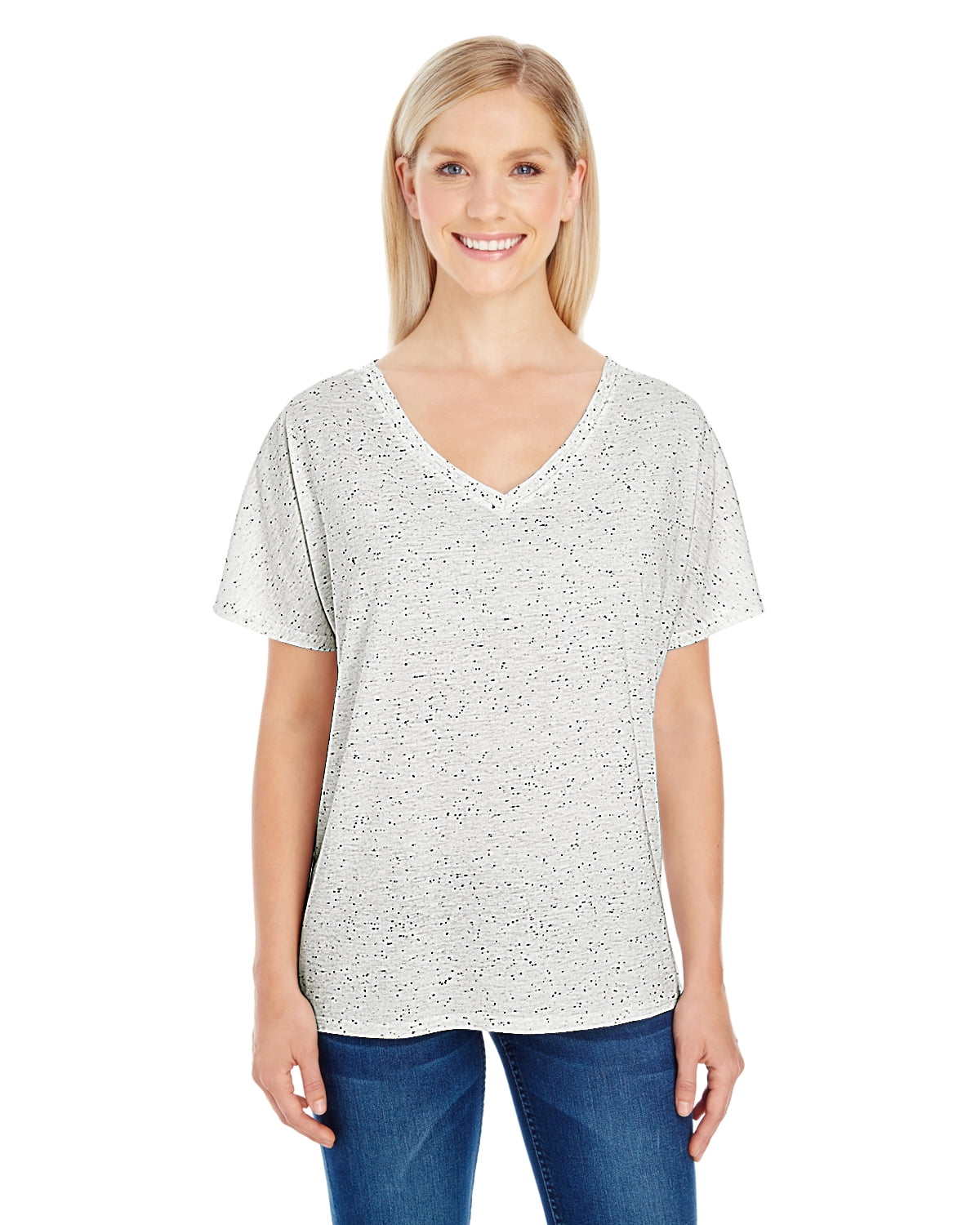 Womens Clementine Triblend Fleck Short-Sleeve Flowy
