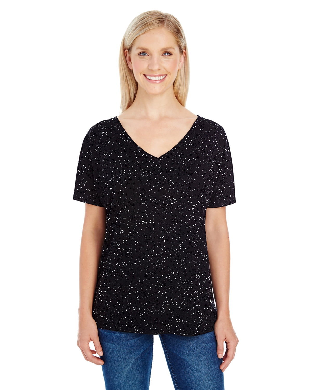 Womens Clementine Triblend Fleck Short-Sleeve Flowy