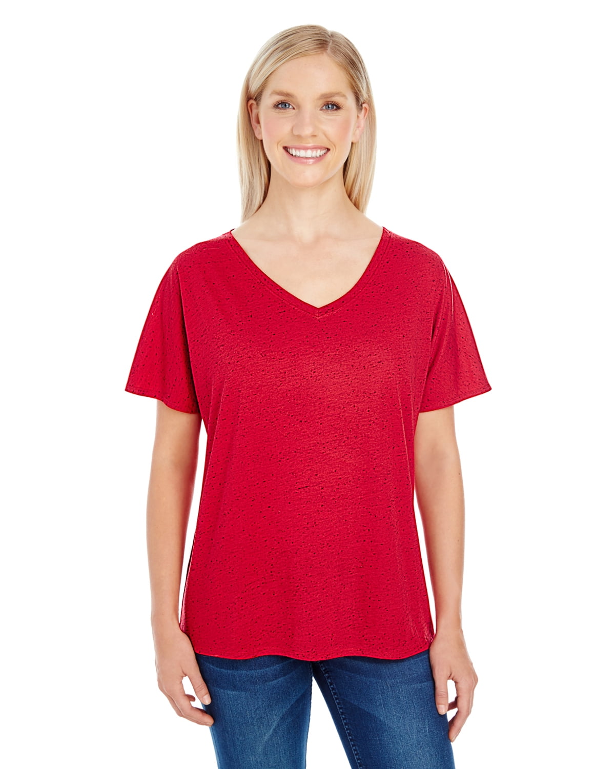 Womens Clementine Triblend Fleck Short-Sleeve Flowy