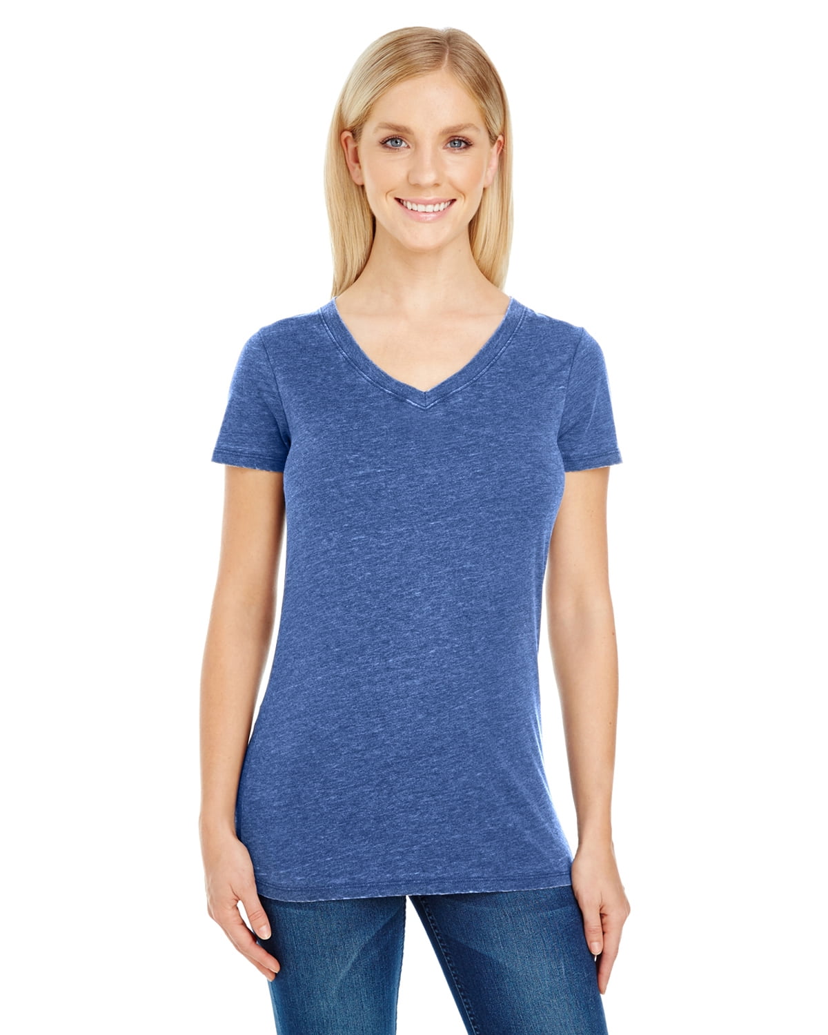 Womens Clementine Vintage Dye Short-Sleeve V-Neck Tee
